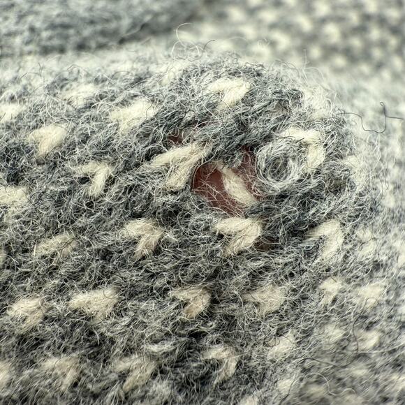 J.Crew 100% Lambswool Knit Shawl Collar Sweater Mens L Heather Gray FLAW - Picture 10 of 10